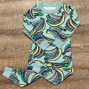 Hanna Andersson 100% Organic Cotton Long John PJ Set in “Blue Bananas” Print